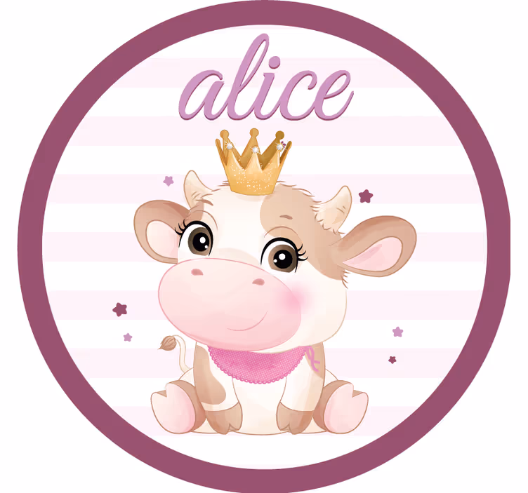 Personalisierte untersetzer mit niedlichem kuh-charakter - TenStickers