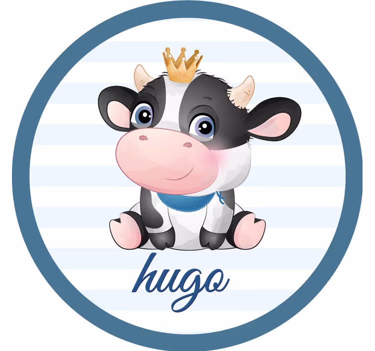 Personalisierte untersetzer mit niedlicher kuh-illustration - TenStickers