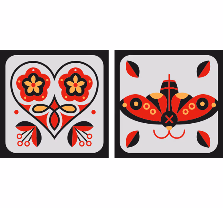 Untersetzer geek mit herz- und schmetterlingsmotiven - TenStickers