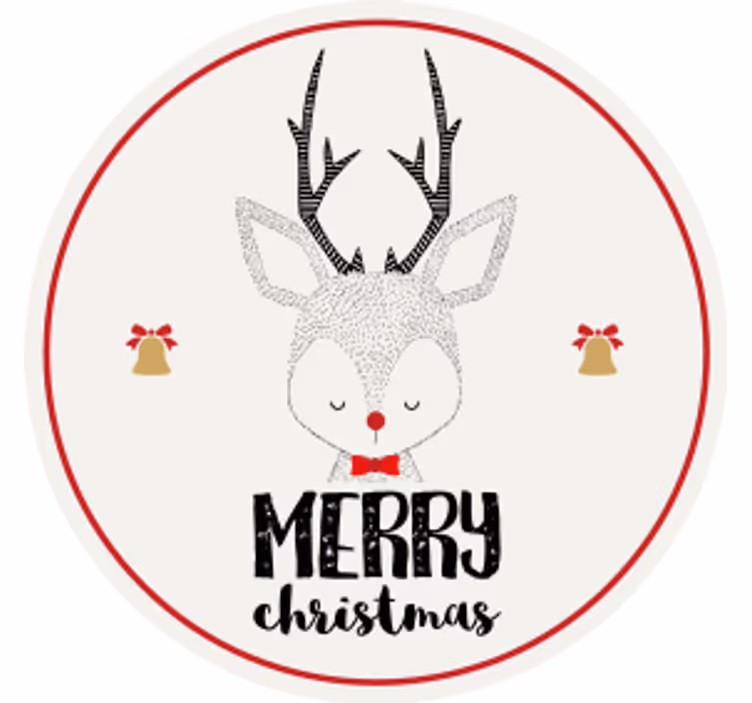 Untersetzer weihnachten rentier mit glocken - TenStickers