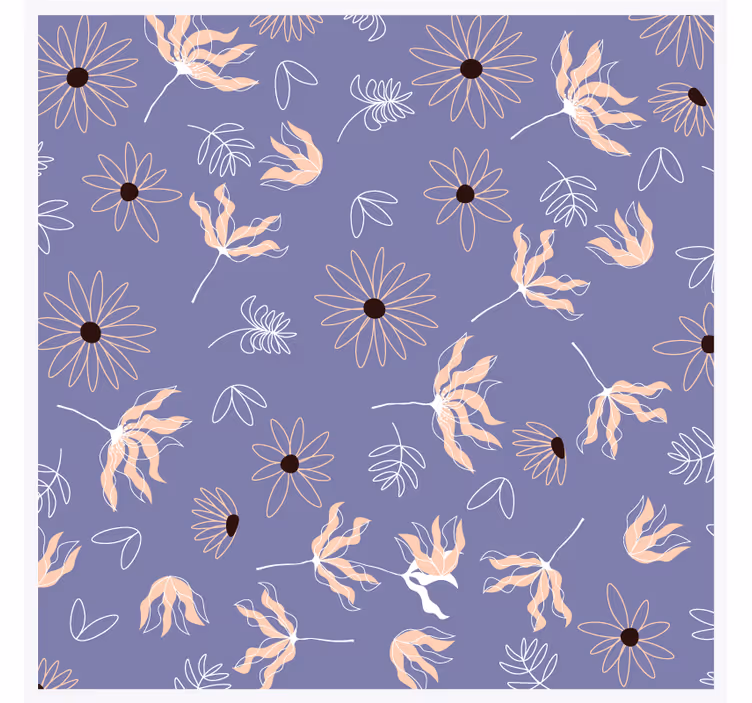 Untersetzer mit floralen mustern auf lila - TenStickers