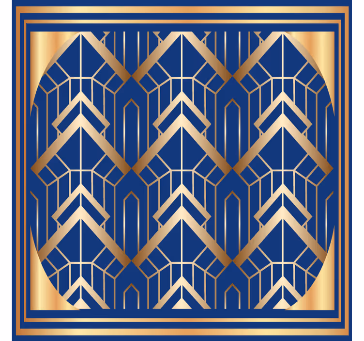 Untersetzer modern geometrisches blau und gold muster - TenStickers