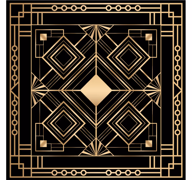 Untersetzer mit geometrischem muster und goldakzenten - TenStickers