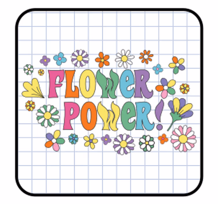 Untersetzer geek mit bunter floraler typografie - TenStickers
