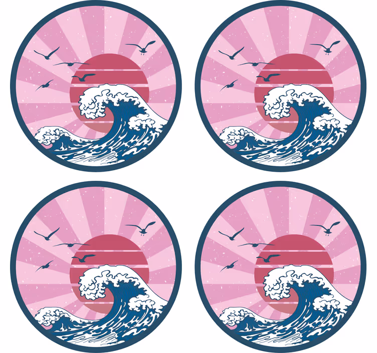 Untersetzer Vintage Die tolle pinke retrowelle - TenStickers