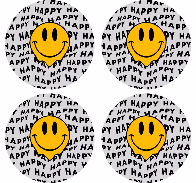 Bierdeckel sprüche mit smiley-gesicht der freude - TenStickers