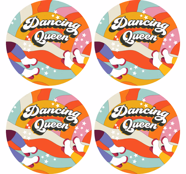 Personalisierte untersetzer mit buntem tanzfüße design - TenStickers