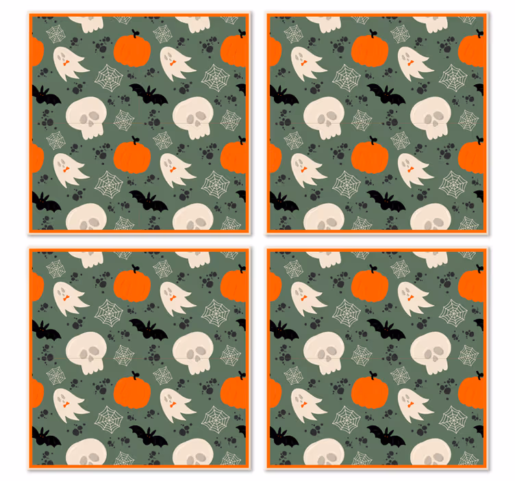 Kürbisse, geister und spinnen halloween-untersetzer - TenStickers