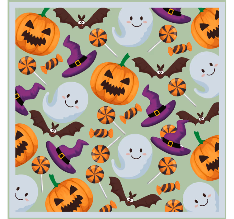 Halloween untersetzer mit kürbis und gespenster muster - TenStickers