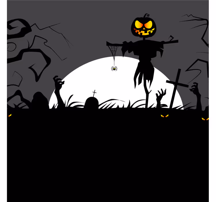 Halloween untersetzer mit kürbis und sche scarecrow - TenStickers