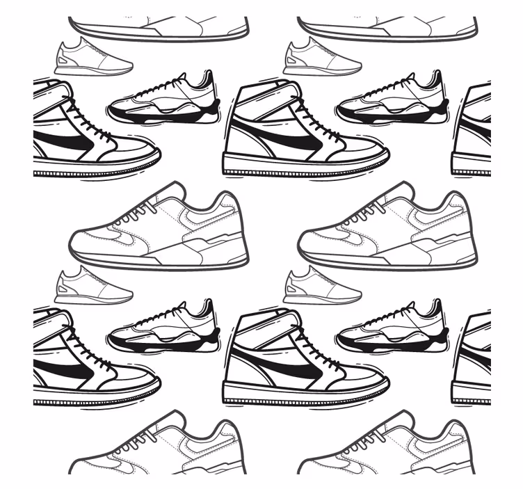 Untersetzer modern mit sneaker umrissmustern - TenStickers