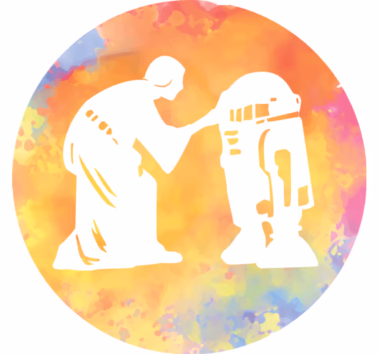Untersetzer geek charakterinteraktionssilhouette - TenStickers