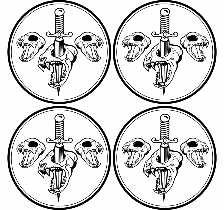 Untersetzer geek mit totenkopf und schwert kunst - TenStickers