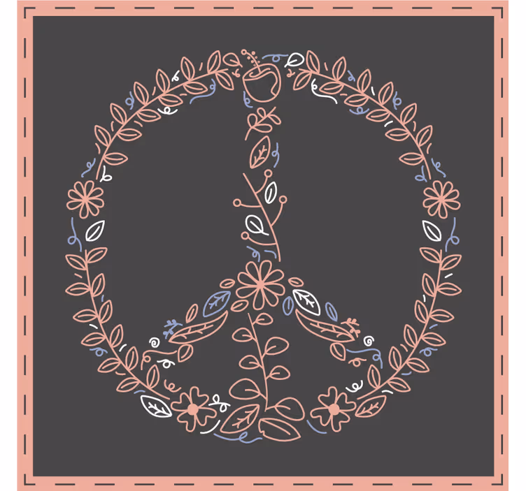 Untersetzer geek florales friedenssymbol - TenStickers