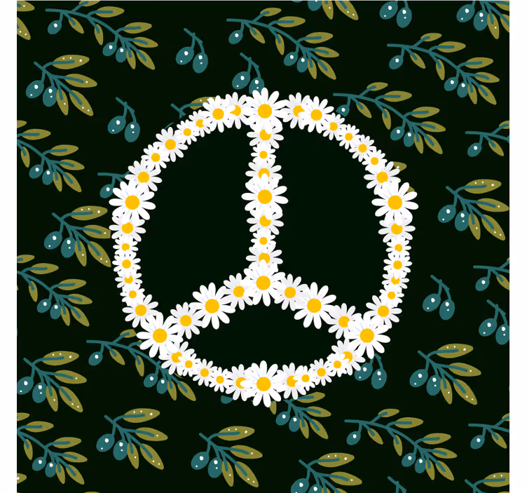 Untersetzer Friedenssymbole aus Gänseblümchen - TenStickers