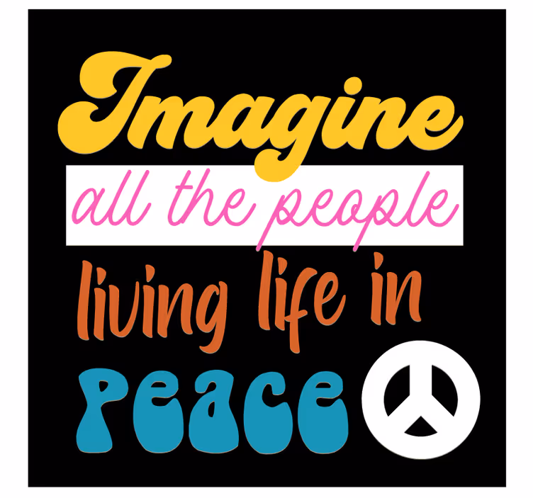 Untersetzer Vintage Friedenssymbol mit john lennon - TenStickers