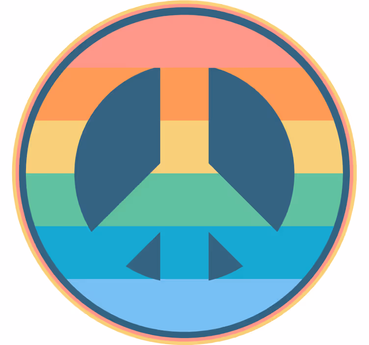 Untersetzer Vintage Pastell-regenbogen-friedenssymbol - TenStickers
