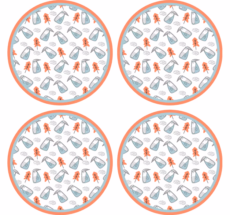 Untersetzer geek mit skurrilem blattmuster - TenStickers
