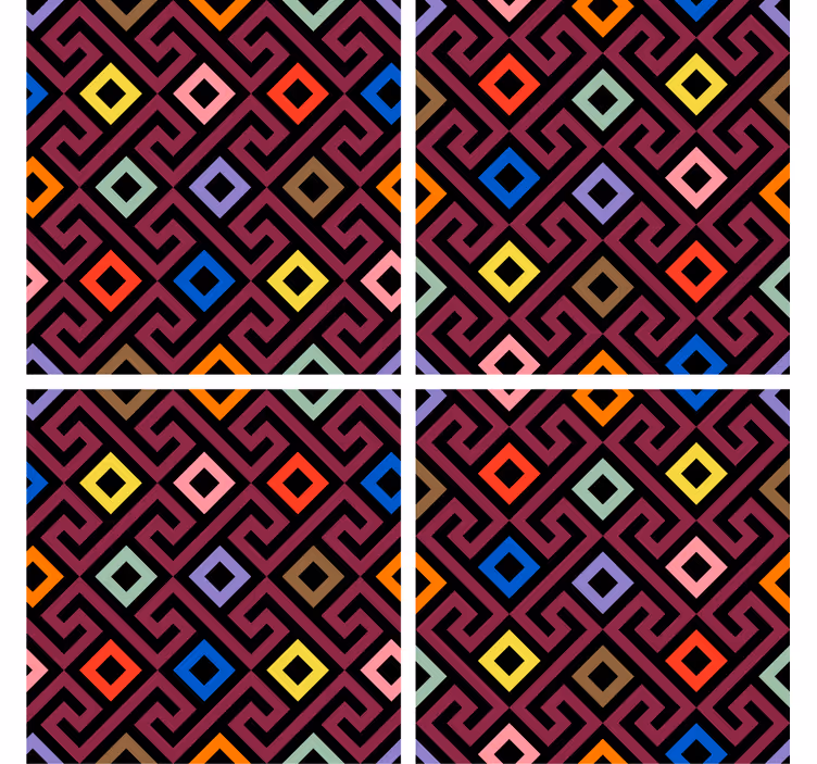 Untersetzer mit buntem geometrischen muster - TenStickers