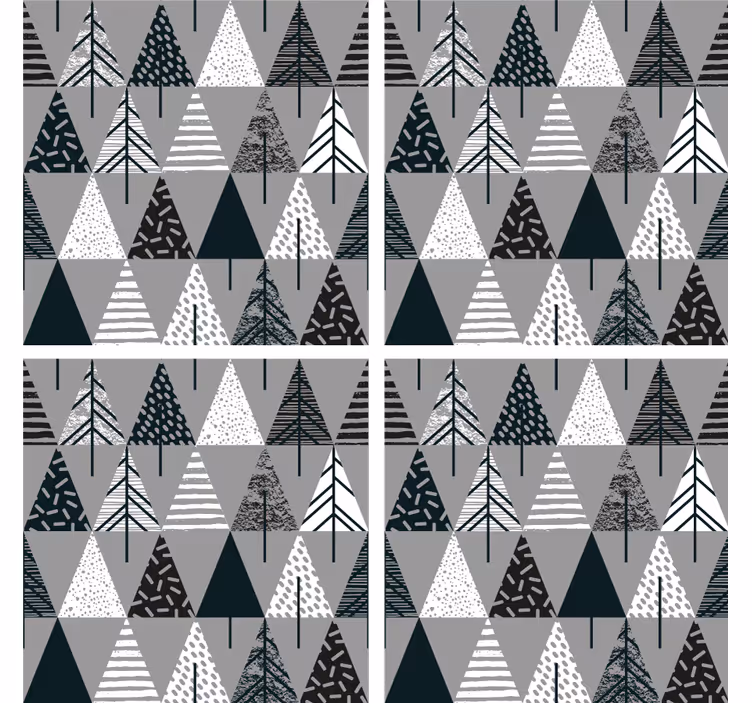 Untersetzer mit geometrischem baum-muster - TenStickers