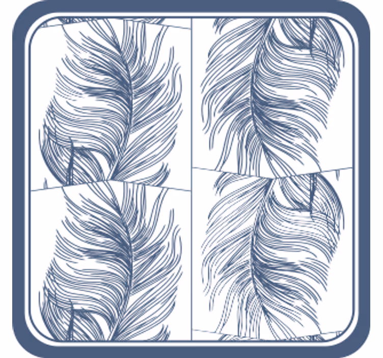 Untersetzer mit elegantem federdesign - TenStickers
