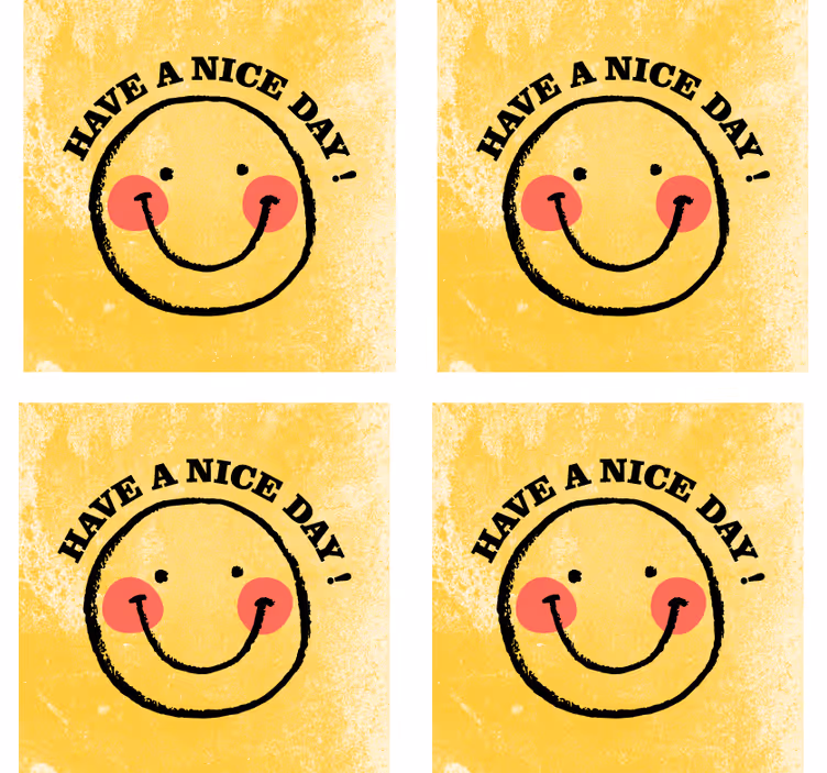 Untersetzer Zitat Schönen tag bemaltes gesicht - TenStickers