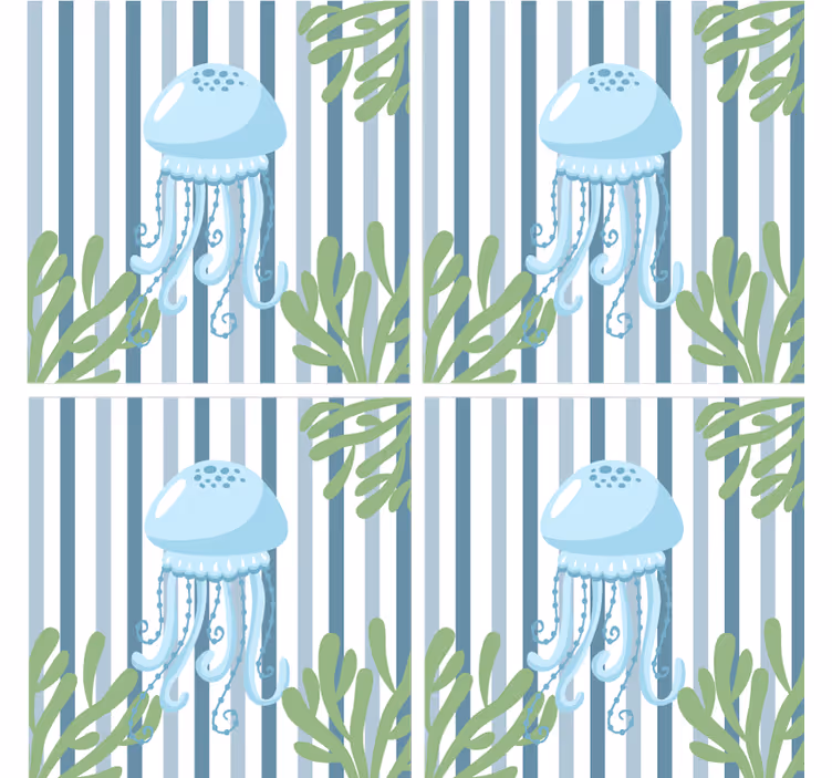 Untersetzer modern quallenmuster mit streifen - TenStickers