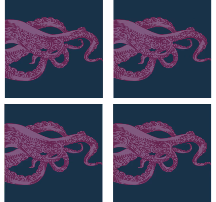 Untersetzer geek mit filigraner oktopus-illustration - TenStickers