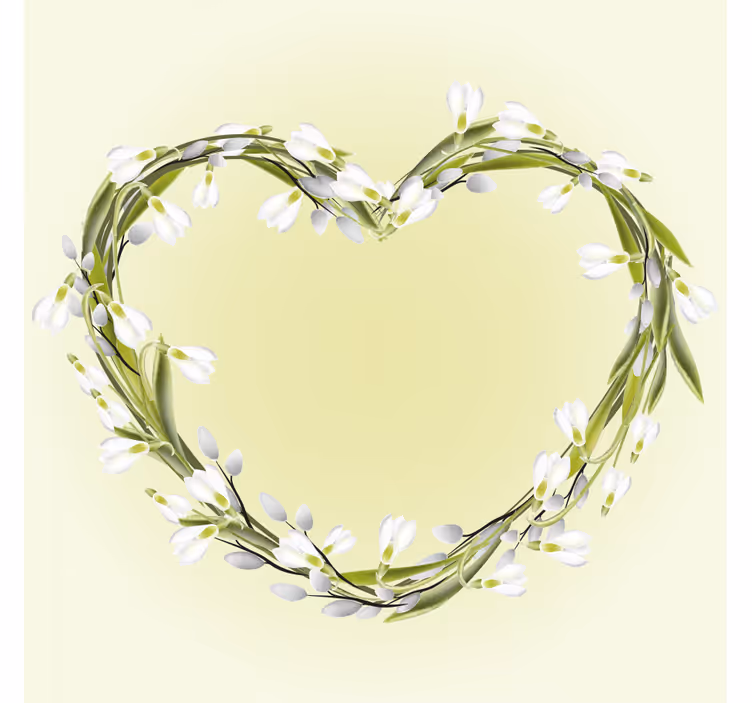Personalisierte untersetzer mit herzförmigem blumenmotiv - TenStickers