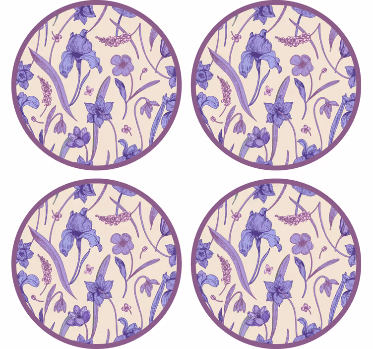Untersetzer mit floralem lila muster - TenStickers