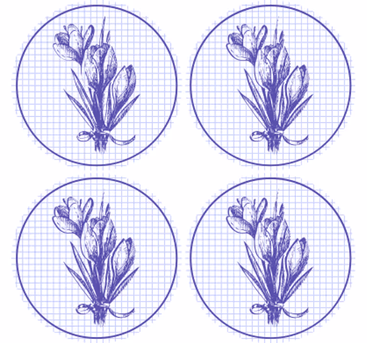 Untersetzer mit anmutiger botanischer illustration - TenStickers