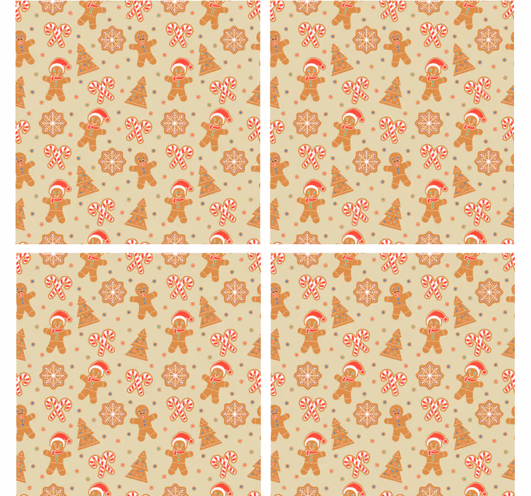 Untersetzer weihnachten lebkuchenmuster festlich - TenStickers