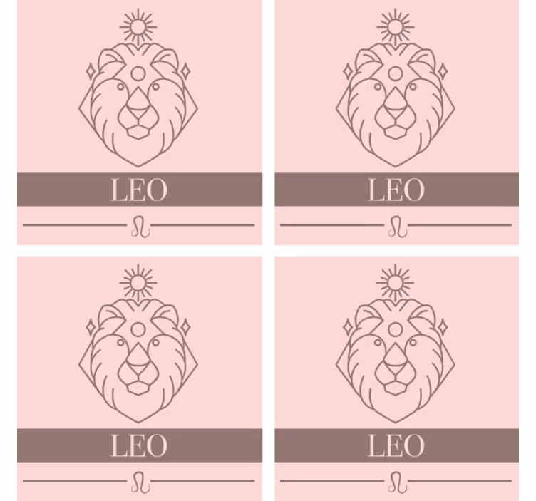 Personalisierte untersetzer mit minimalistischem leo emblem - TenStickers
