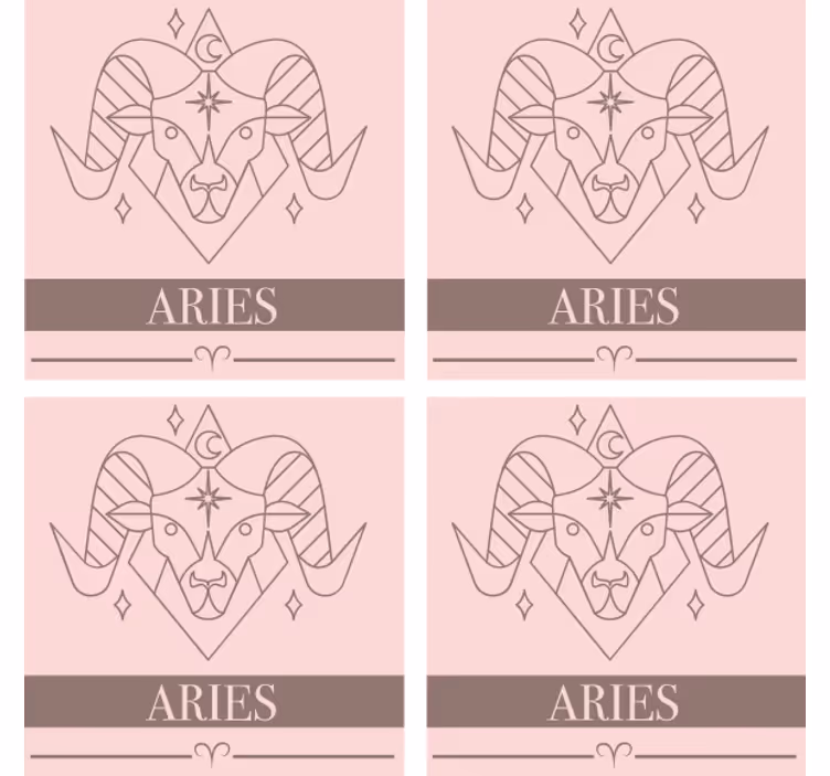 Personalisierte untersetzer aries sternzeichen symbol - TenStickers