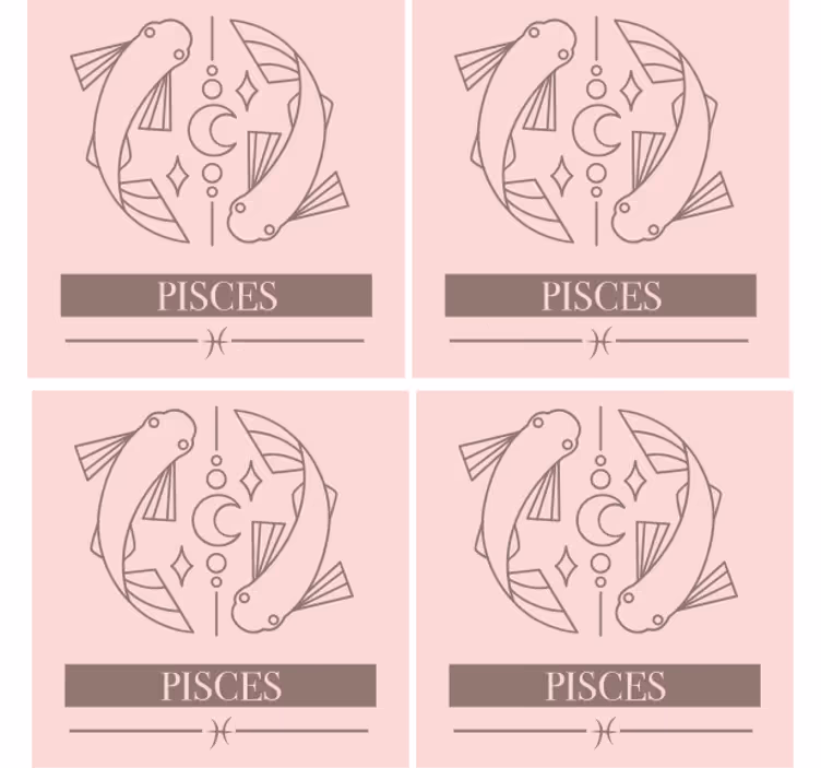 Personalisierte untersetzer fische symbol für fische - TenStickers