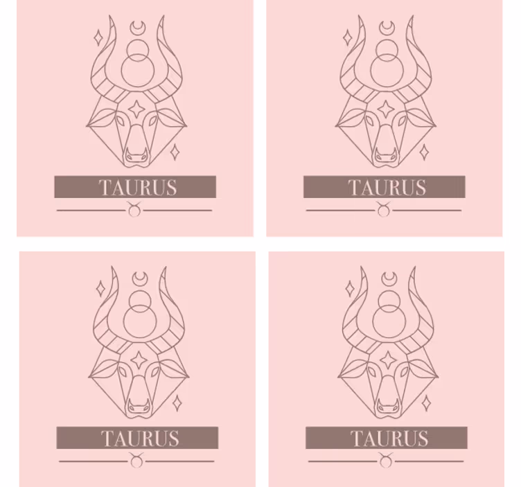 Personalisierte untersetzer taurus zodiac minimalistisch - TenStickers