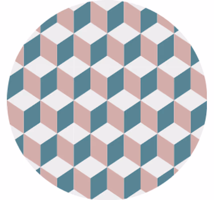 Untersetzer mit geometrischem würfelmuster - TenStickers