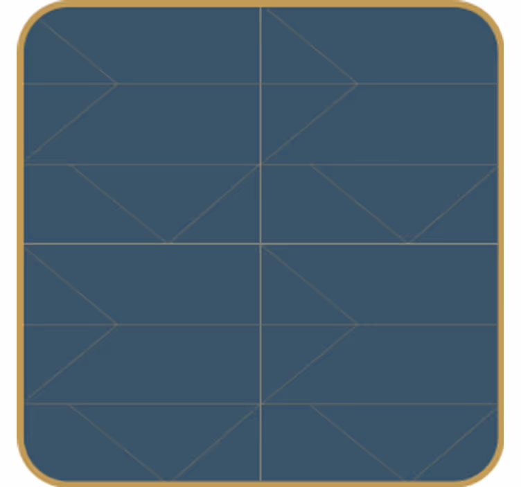 Untersetzer mit geometrischem muster und goldrand - TenStickers