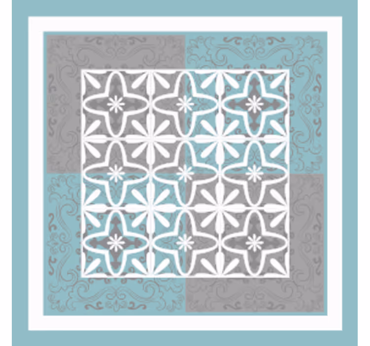 Untersetzer fliese mit detailliertem botanischen emblem - TenStickers