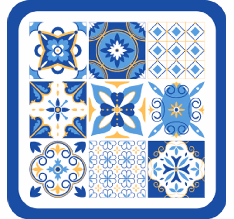 Untersetzer Fliese Blauer mediterraner stil - TenStickers