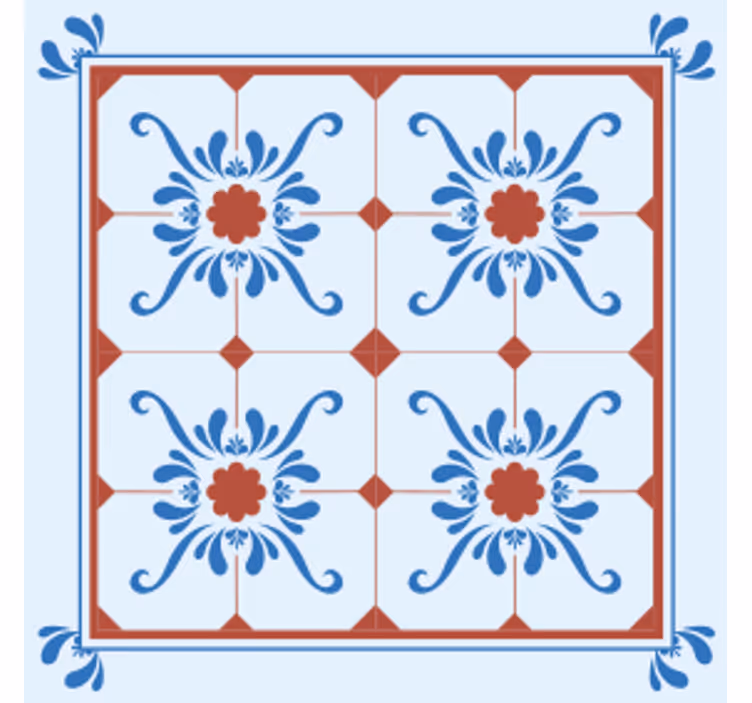 Untersetzer fliese mit dekorativem blumenmuster - TenStickers