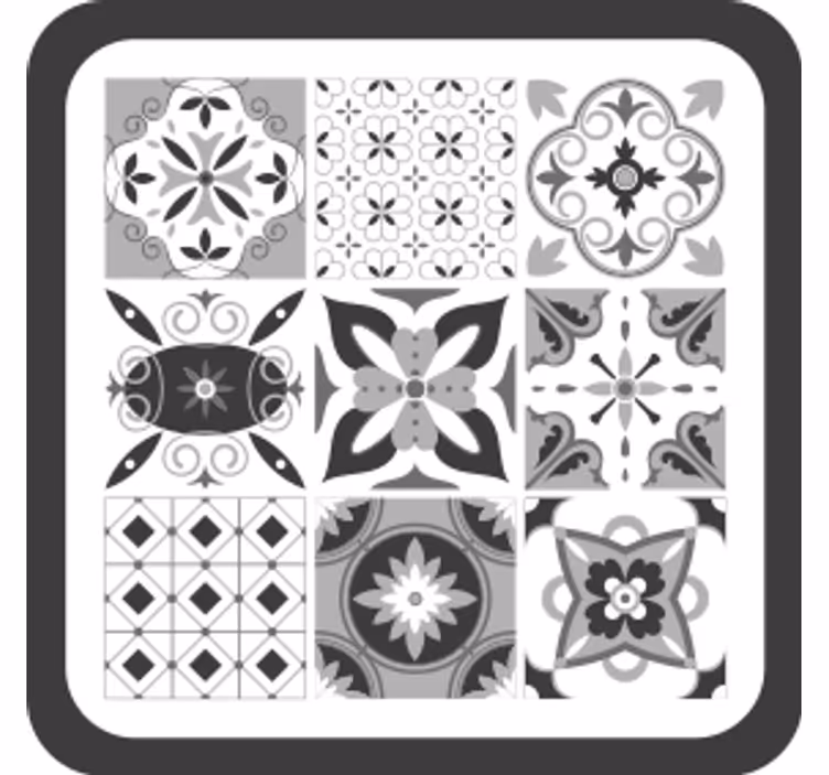 Untersetzer mit geometrischen blumenmustern - TenStickers