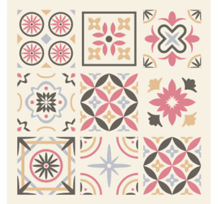 Untersetzer fliese mit geometrischem blumenelement - TenStickers