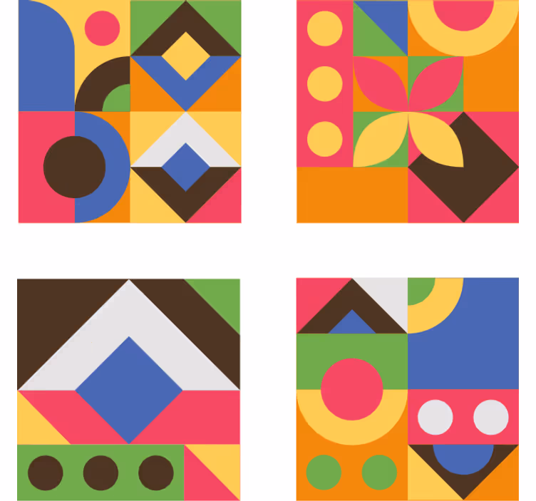 Untersetzer mit bunten geometrischen formen - TenStickers