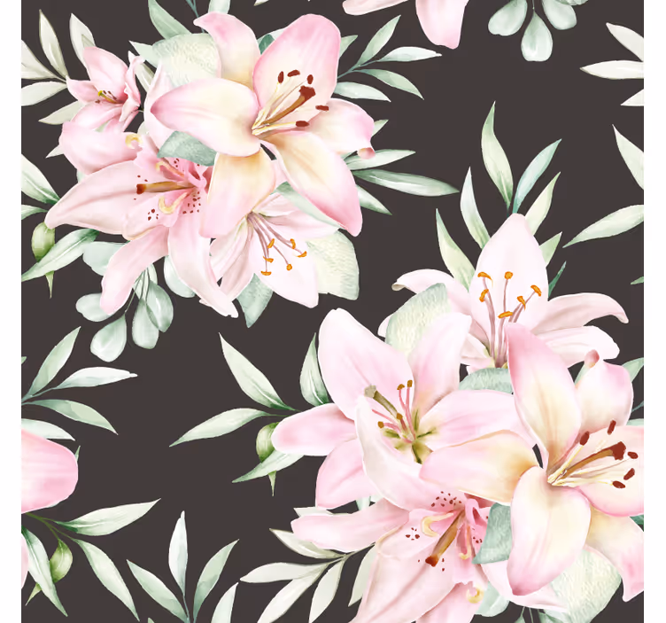 Untersetzer geek botanisches arrangement mit lilien - TenStickers
