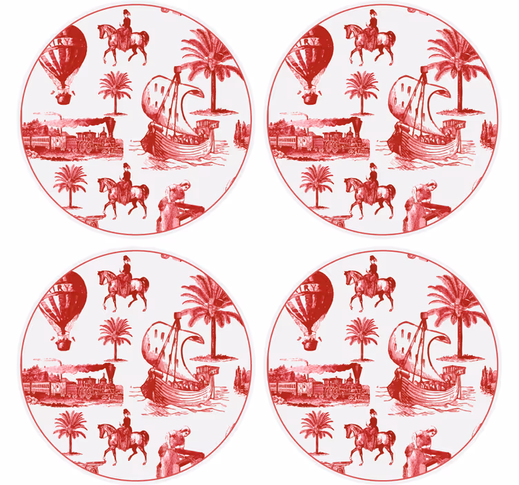 Vintage untersetzer mit maritimer szene - TenStickers