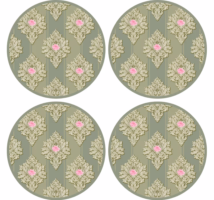 Vintage untersetzer mit filigranem botanischen design - TenStickers