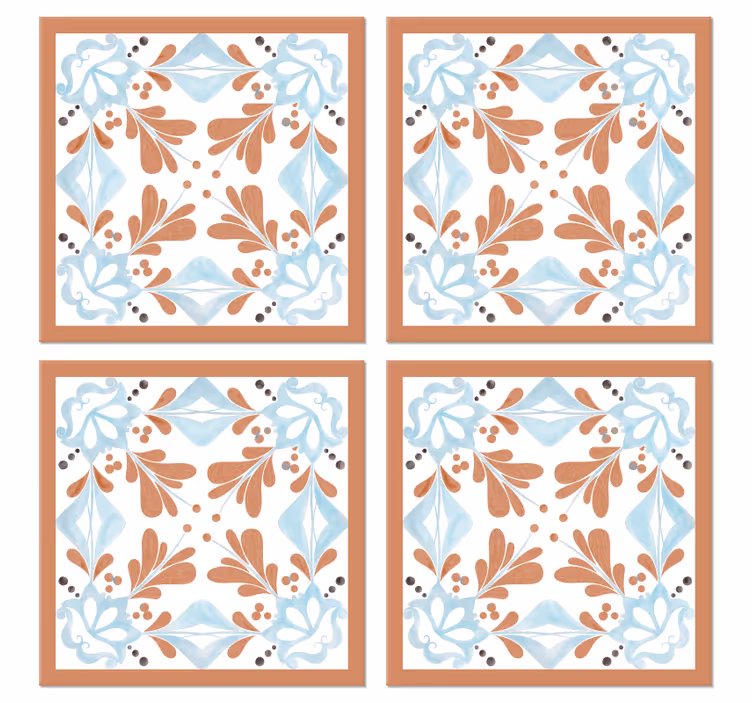 Untersetzer Fliese Florale mediterrane fliesen - TenStickers