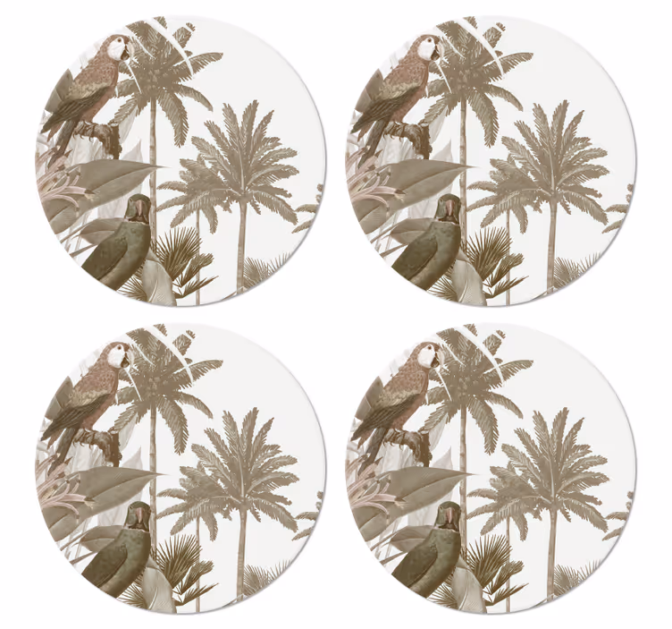 Untersetzer Vintage Vintage tropische fauna - TenStickers