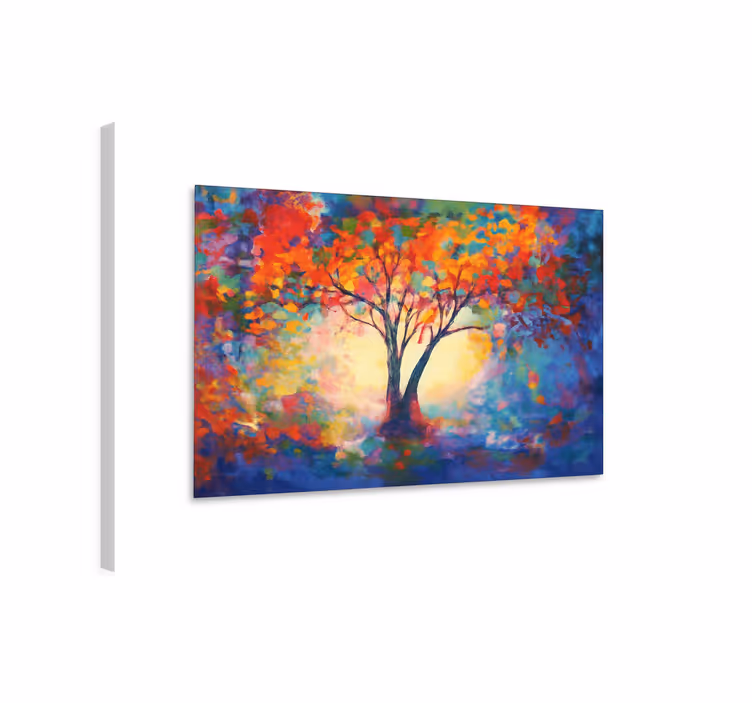 Wandbild Wohnzimmer bunter baum des lebens - TenStickers